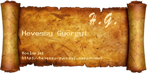 Hevessy Györgyi névjegykártya